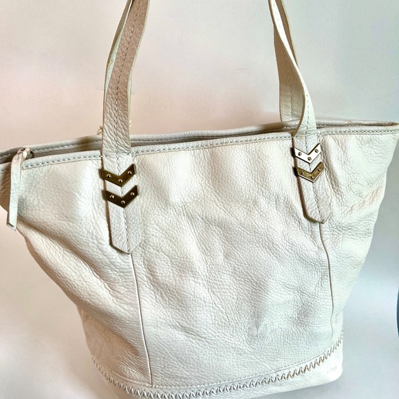 😍🌻 THE SAK   Tote Shoulder Handbag in Ivory White Genuine Leather - Picture 8 of 13